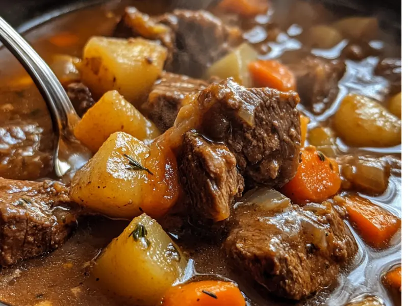 Beef stew with frozen diced carrots