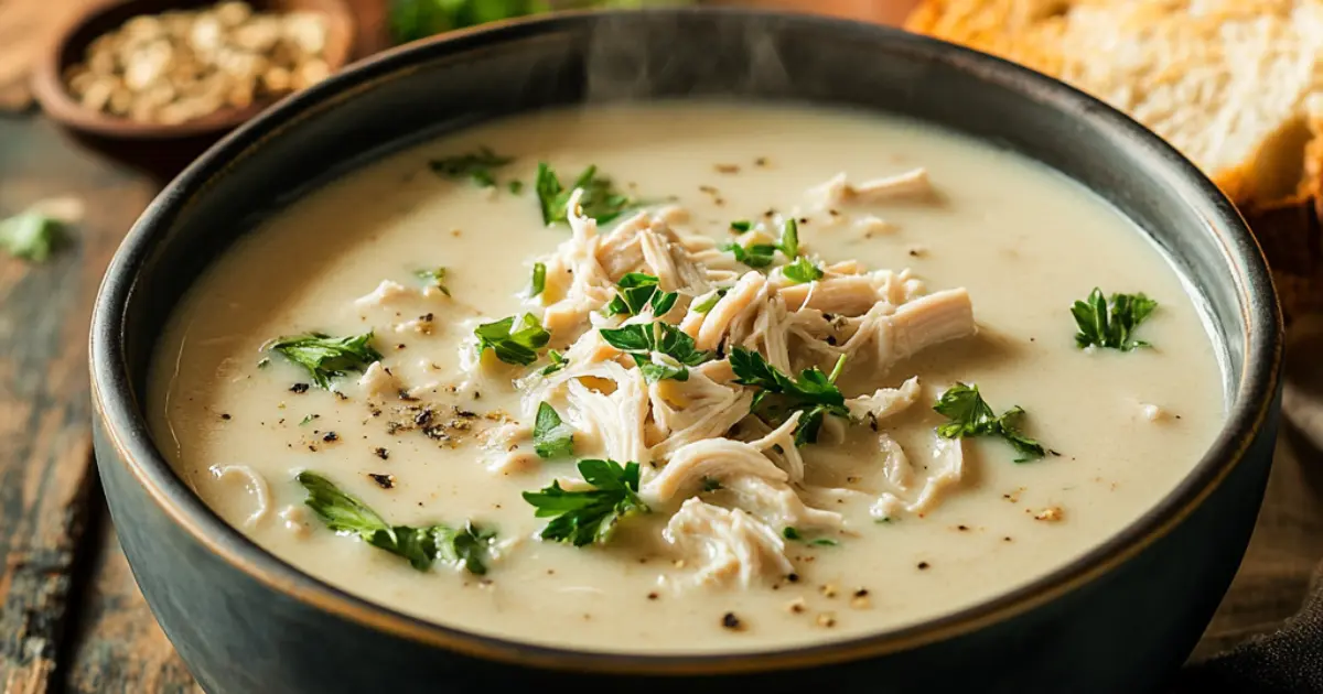 Homemade cream of chicken soup nutrition with fresh herbs